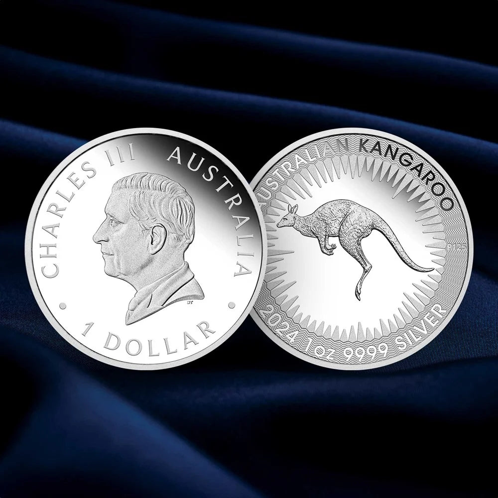 2024 PerthMint Australian Kangaroo King Charles III Obverse First Issue 1oz Silver Proof Coin