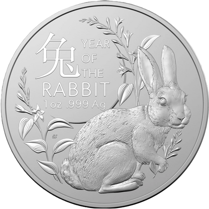 2023 Royal Australian Mint  Lunar Year of the Rabbit 1oz Silver Investment Coin