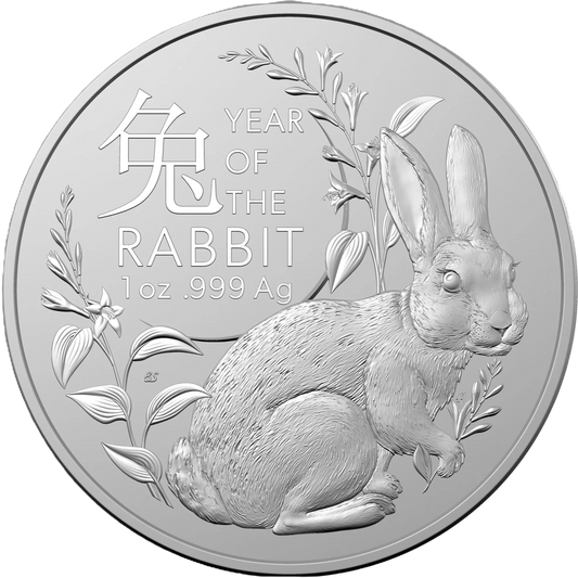 2023 Royal Australian Mint  Lunar Year of the Rabbit 1oz Silver Investment Coin