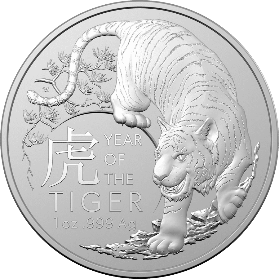 2022 Royal Australian Mint Lunar Year of the Tiger 1oz Silver Investment Coin