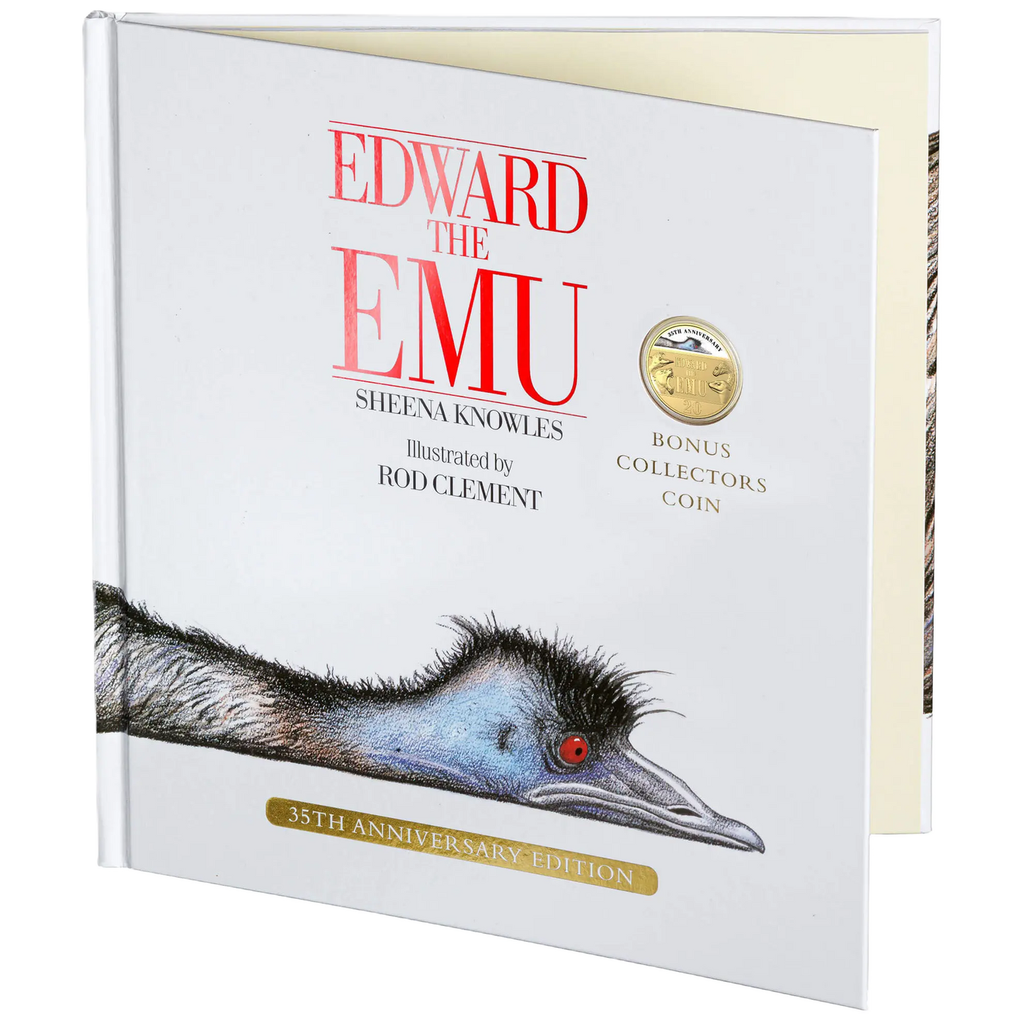 2023 Royal Australian Mint   Edward the Emu 20c Gold-Plated Colour Printed Unc -  Deluxe Edition Book