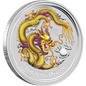 2012 PerthMint Melbourne ANDA Show- Australian Lunar Series II - Year of the Dragon 1oz Silver Yellow Coloured coin