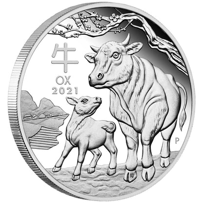 2021 PerthMint Australian Lunar Series III Year of the Ox Silver Proof Three-Coin Set