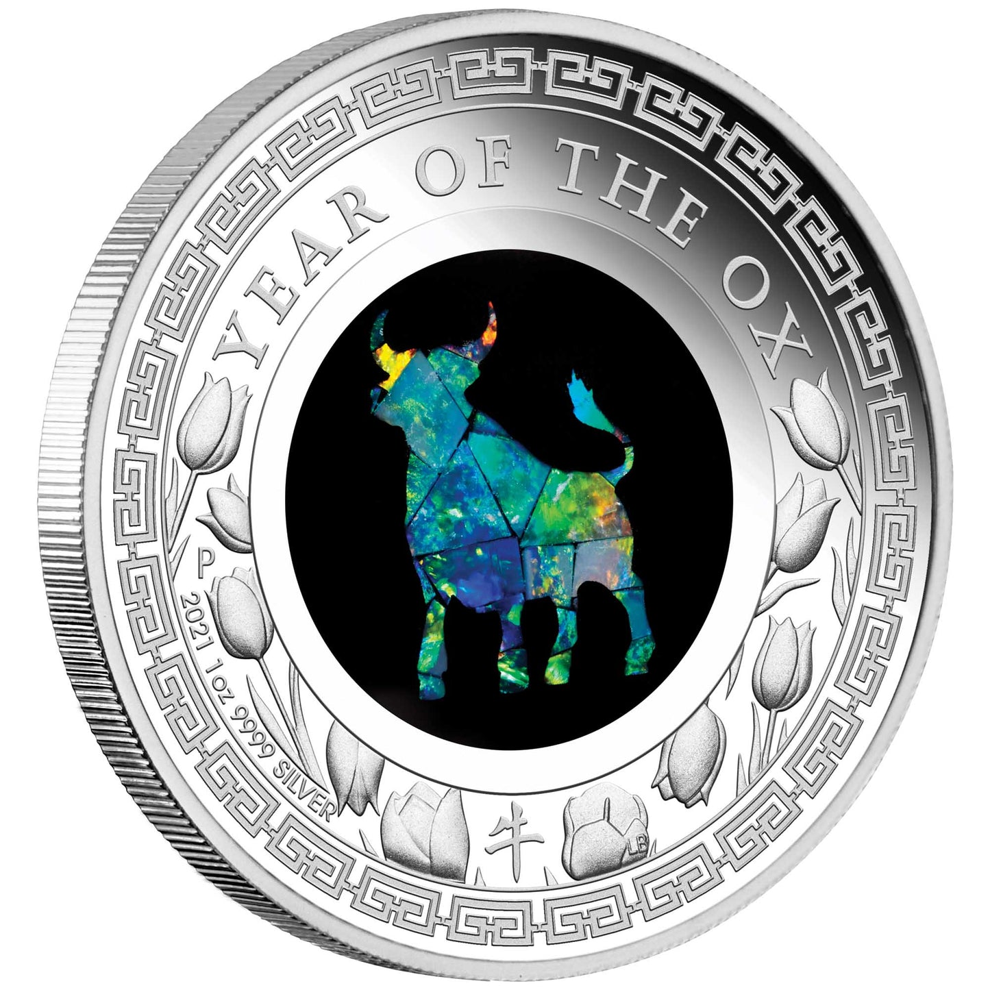 2021 Australian Opal Lunar Series Year of the Ox 1oz Silver Proof Coin