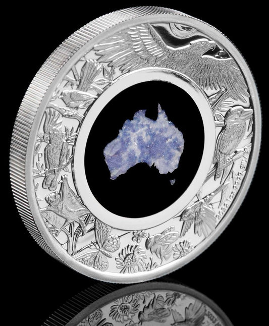 2022 Great Southern Land 1oz Silver Proof Blue Lepidolite Coin