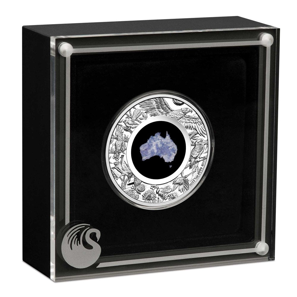 2022 Great Southern Land 1oz Silver Proof Blue Lepidolite Coin