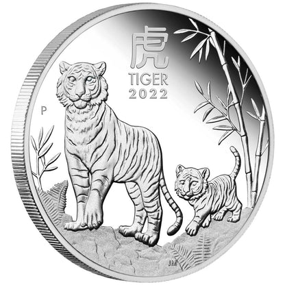 2022 PerthMint  Australian Lunar Series III  - Year of the Tiger - 1oz Silver Proof Coin