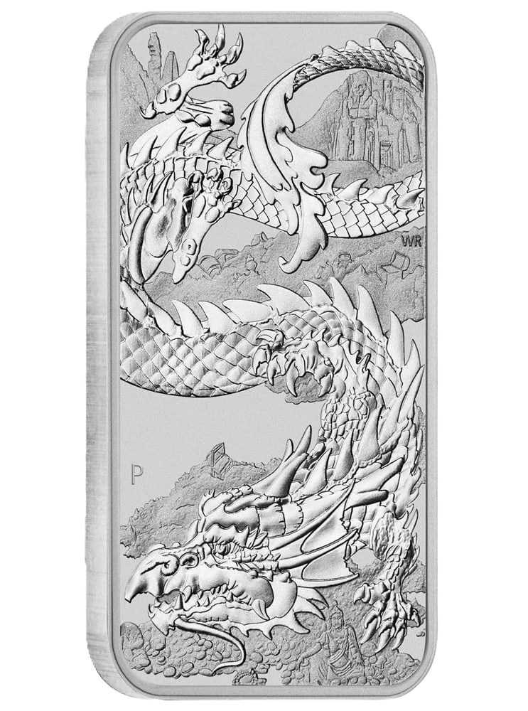 2023 PethMint Dragon 1oz Silver Rectangular Bullion Bar