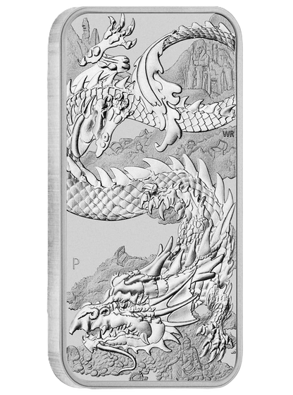 2023 PethMint Dragon 1oz Silver Rectangular Bullion Bar