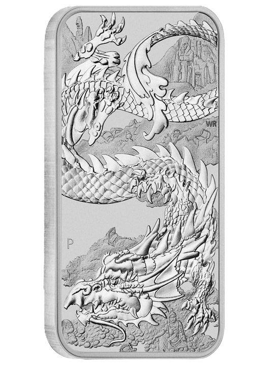 2023 PethMint Dragon 1oz Silver Rectangular Bullion Bar