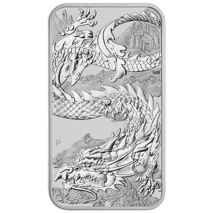 2023 PethMint Dragon 1oz Silver Rectangular Bullion Bar