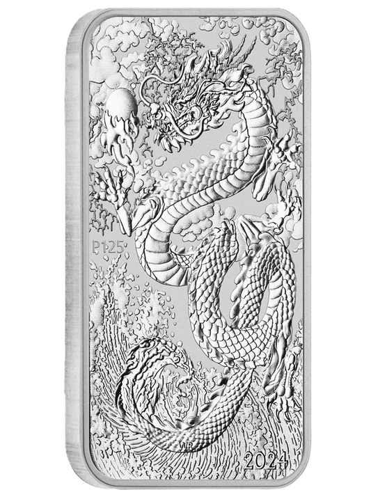 2024 PethMint Dragon 1oz Silver Rectangular Bullion Bar (with Rectangle Capsule)