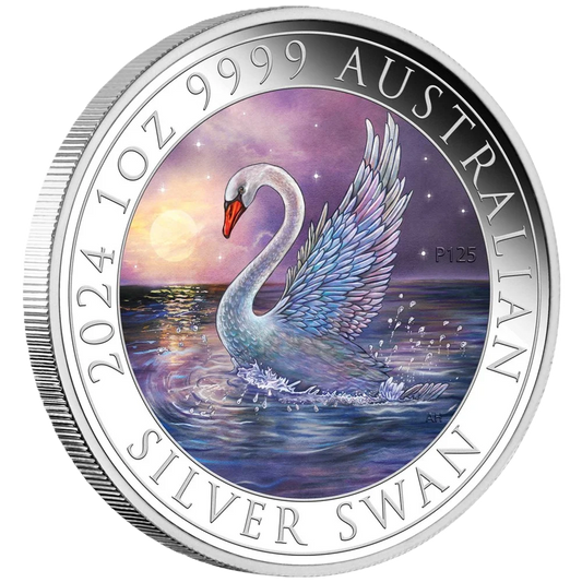 2024 PerthMint Australian Swan 1oz Silver Coloured Coin