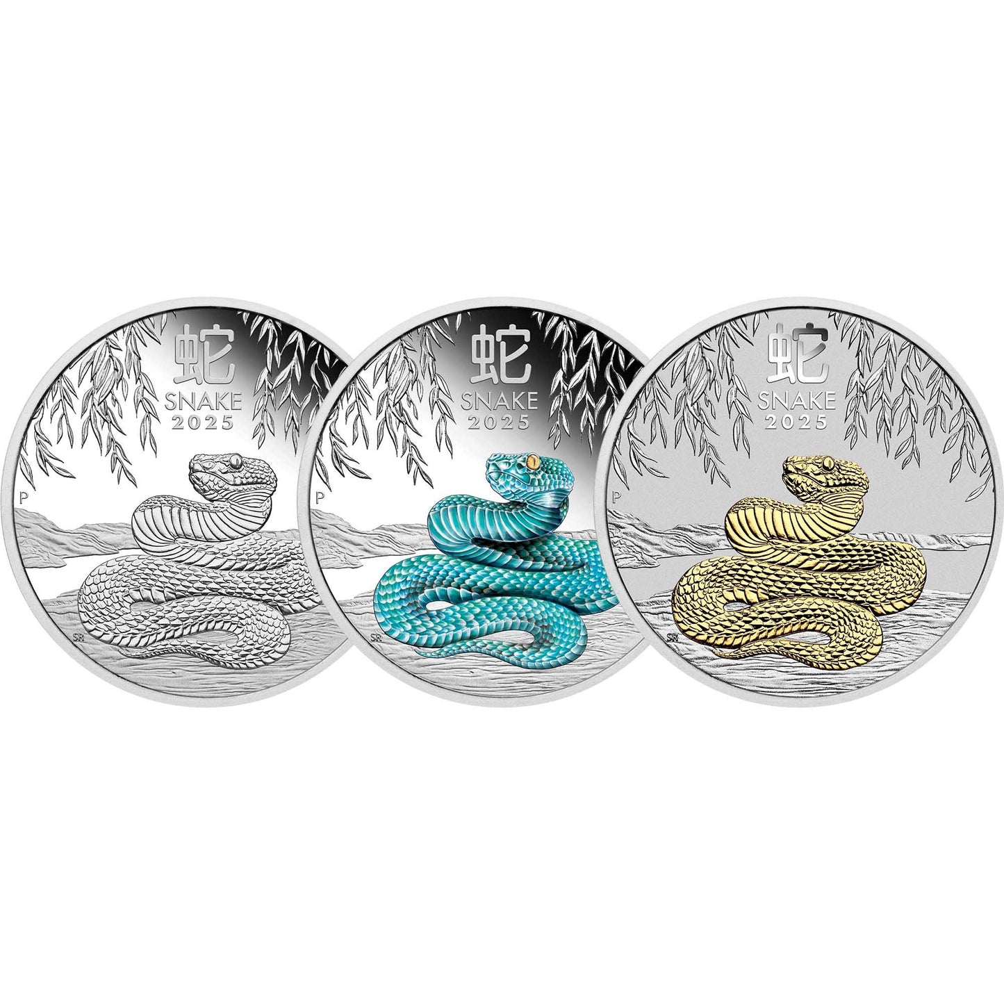 2025 Perth Mint Australian Lunar Series III Year of the Snake 1oz Silver Trio Coin Set