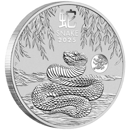 2025 Australian Lunar Series III Year of the Snake 1oz Silver Bullion Coin with Dragon Privy Mark