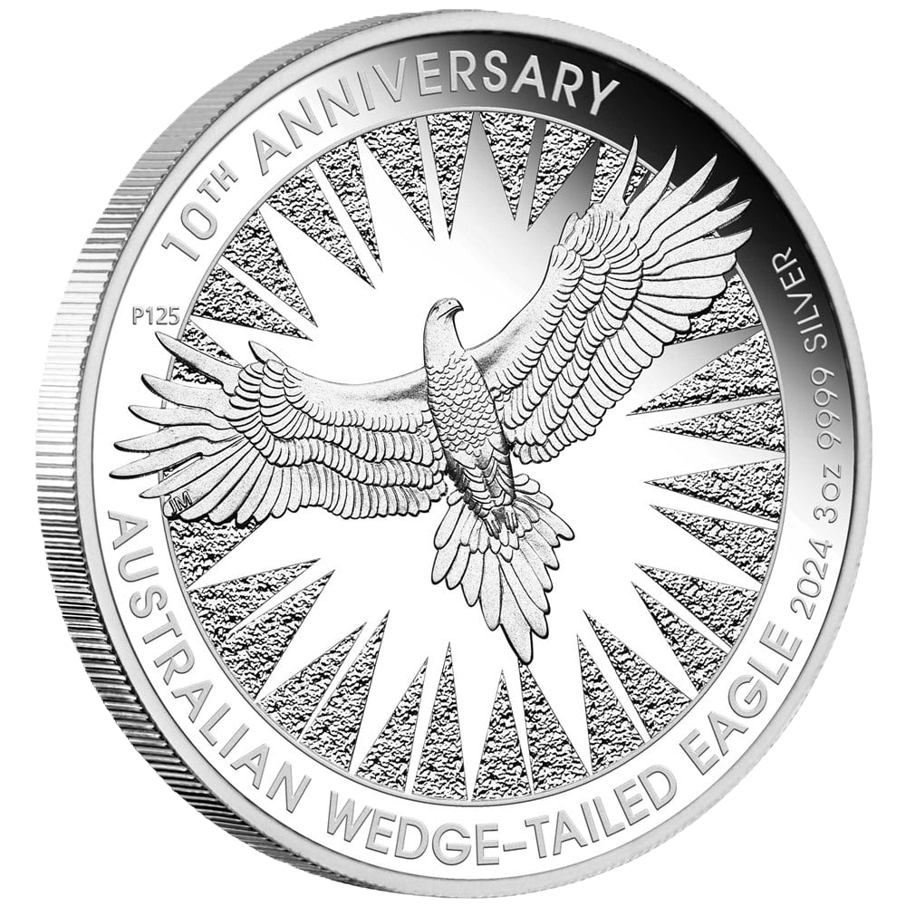 2024 PethMint Australian Wedge-tailed Eagle 10th Anniversary 3oz Silver Proof Coin