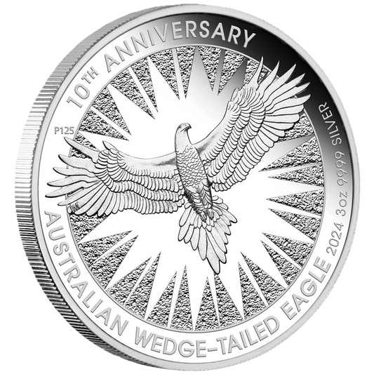 2024 PethMint Australian Wedge-tailed Eagle 10th Anniversary 3oz Silver Proof Coin