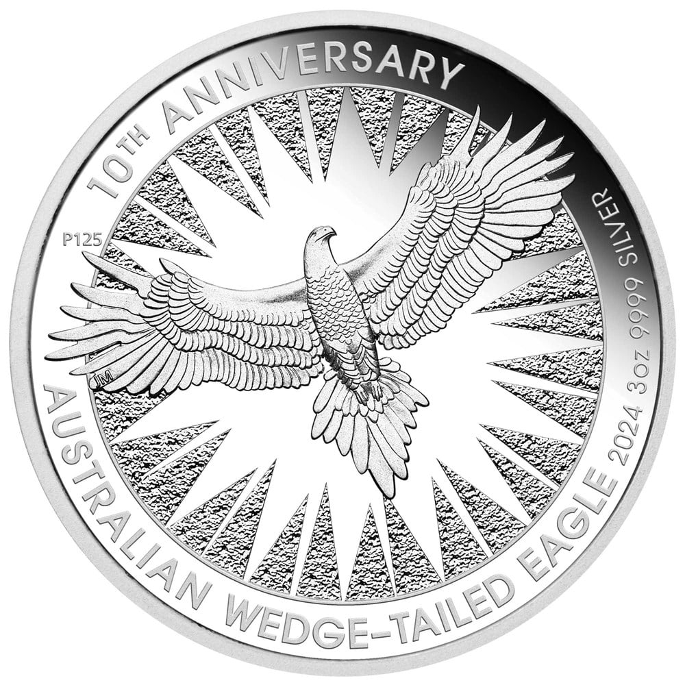 2024 PethMint Australian Wedge-tailed Eagle 10th Anniversary 3oz Silver Proof Coin