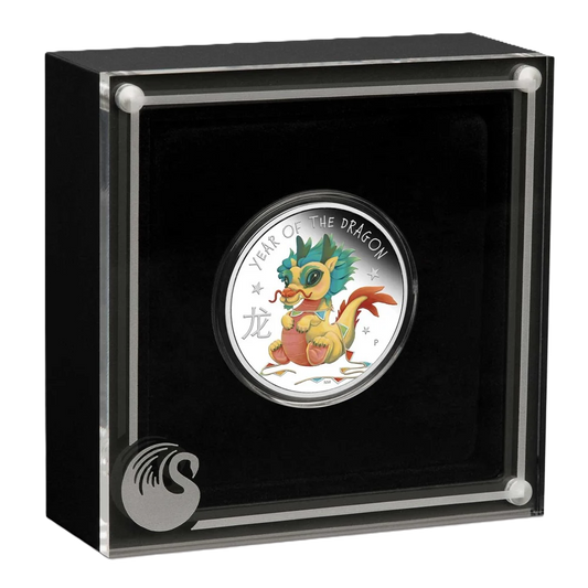 2024 PerthMint Baby Dragon 2024 1/2oz Silver Proof Coloured Coin