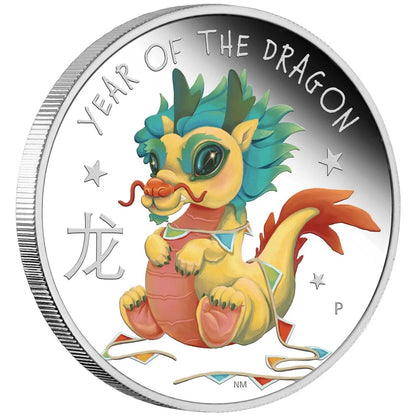 2024 PerthMint Baby Dragon 2024 1/2oz Silver Proof Coloured Coin