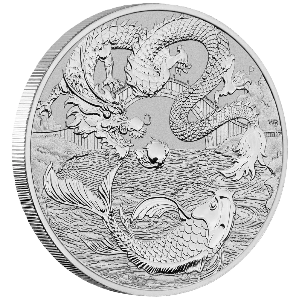 2023 Chinese Myths and Legends Dragon and Koi 1oz Silver Bullion Coin