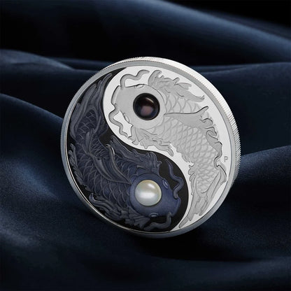 2024 Yin Yang Koi 5oz Silver Proof Coloured Coin with Pearls