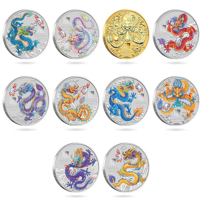 2024 PerthMint Australian Lunar Series III Year of the Dragon 1/2oz Silver Ten-Coin Set - Last one