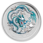 2012 PerthMint ANA - Australian Lunar Series II - Year of the Dragon 1oz Silver Light Blue Coloured coin