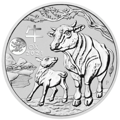 2021 Australian Lunar Series III Year of the OX 1oz Silver Coin with Dragon Privy