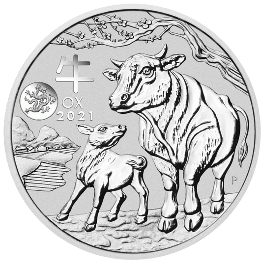 2021 Australian Lunar Series III Year of the OX 1oz Silver Coin with Dragon Privy