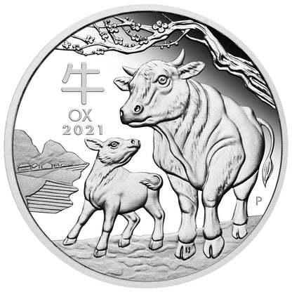 2021 PerthMint Australian Lunar Series III Year of the Ox Silver Proof Three-Coin Set