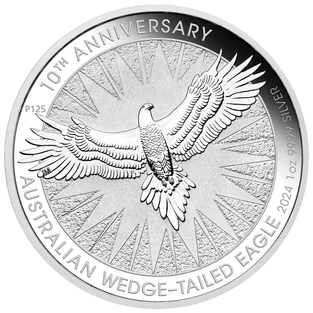 2024  PerthMint Australian Wedge-tailed Eagle 10th Anniversary 1oz Silver Bullion Coin