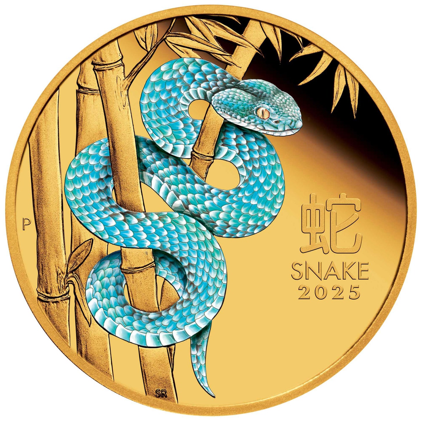 Australian Lunar Series III 2025 Year of the Snake 1oz Gold Proof Coloured Coin