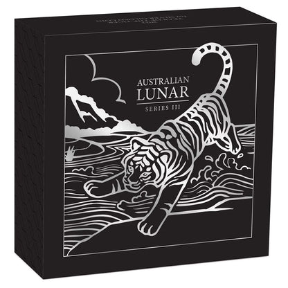 2022 PerthMint  Australian Lunar Series III  - Year of the Tiger - 1oz Silver Gilded Coin