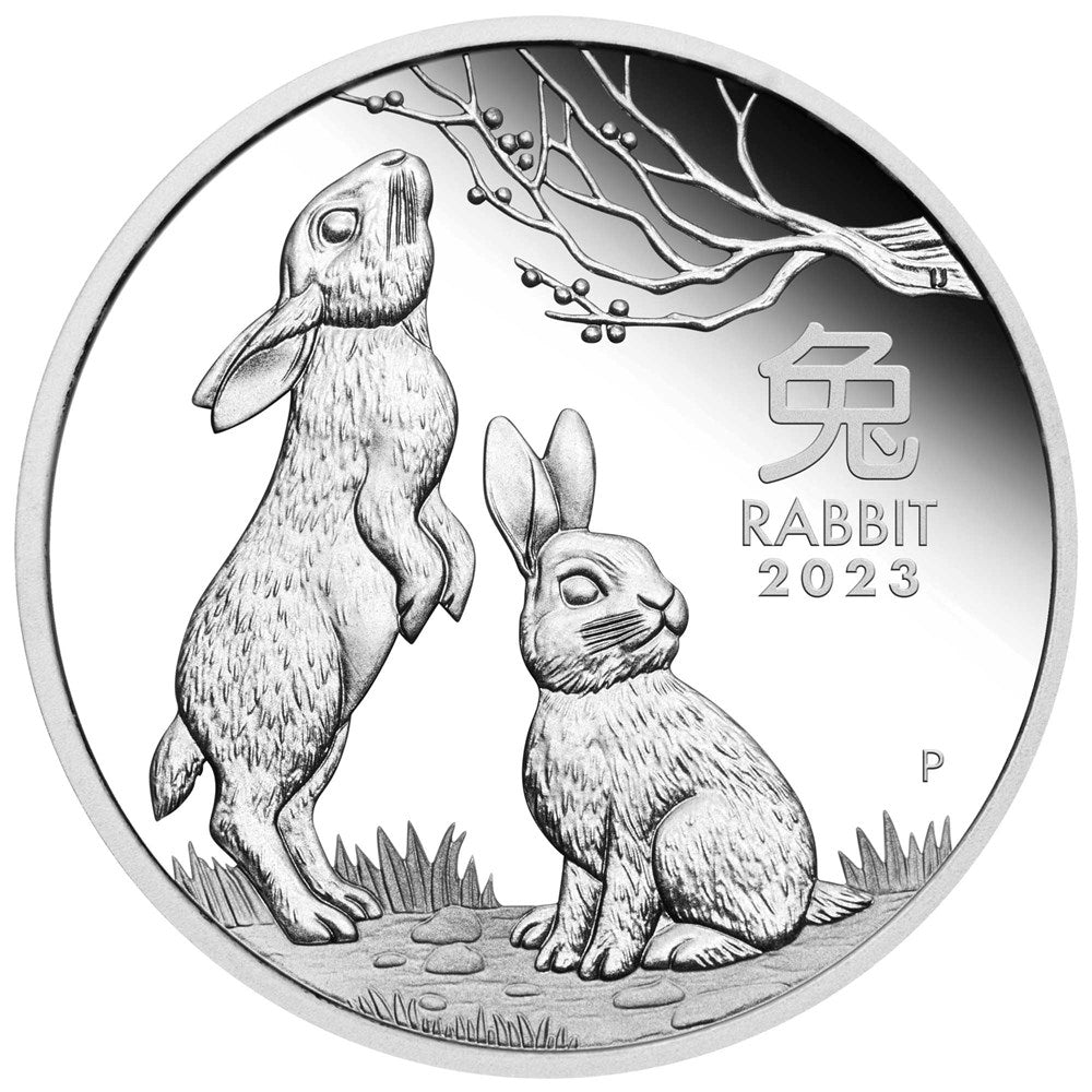 2023 PerthMint Australian Lunar Series III Year of the Rabbit Silver Proof Three-Coin Set - certificate less than 100