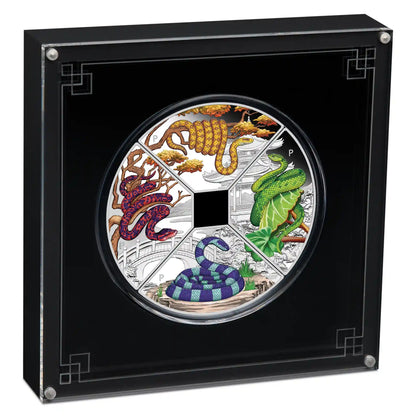 2025 Year of the Snake Quadrant 1oz Silver Proof Coloured Four-Coin Set