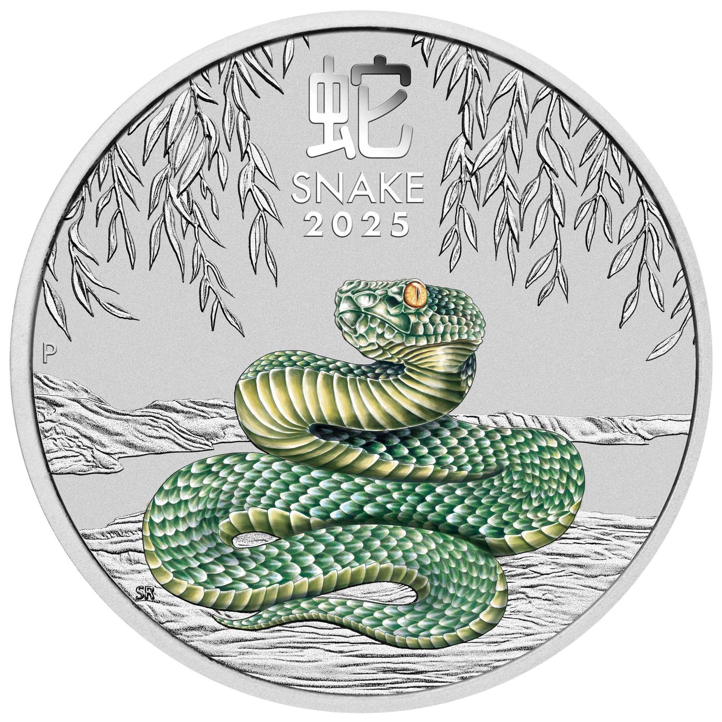 2025 Melbourne Money Expo ANDA Year of the Snake 1oz Silver Green Coloured Coin in Card