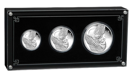 2020 PerthMint Australian Lunar Series III Year of the Mouse Silver Proof Three-Coin Set