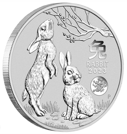 2023 Australian Lunar Series III Year of the Rabbit 1oz Silver Bullion Coin with Dragon Privy