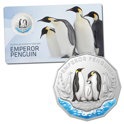 2023 Royal Australian Mint  Antarctic Territory Emperor Penguin 50c Coloured Coin