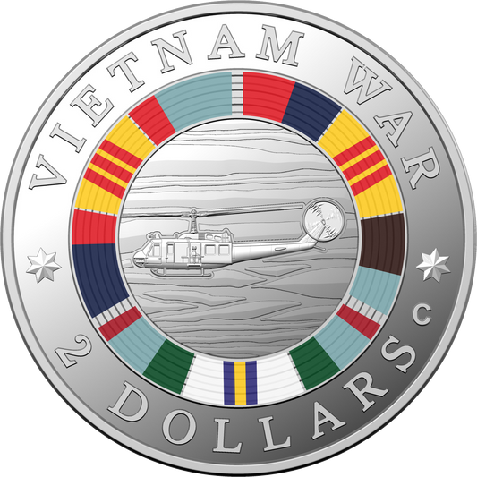 2023 $2 50th Anniversary of the End of Australians Vietnam War C Mintmark Coloured Silver Proof Coin