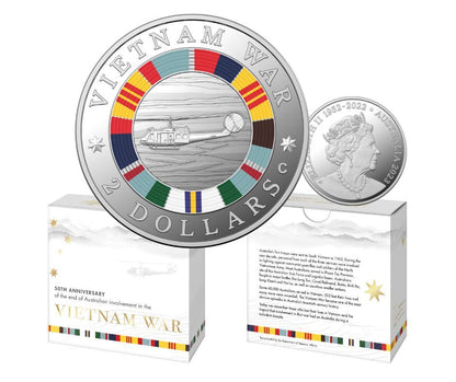 2023 $2 50th Anniversary of the End of Australians Vietnam War C Mintmark Coloured Silver Proof Coin