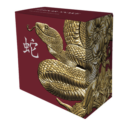 2025 Lunar Year of the Snake  $1 Gold-plated 1oz Silver Black Proof Coin