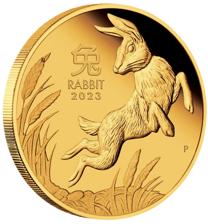 2023 PerthMint Australian Lunar Series III Year of the Rabbit 1/10oz Gold Proof Coin