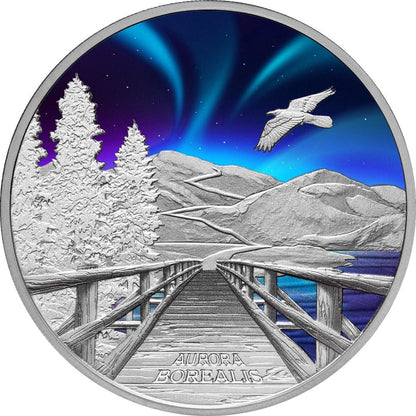 2023 PerthMint Aurora Borealis $1 1oz Silver Coloured Proof Coin