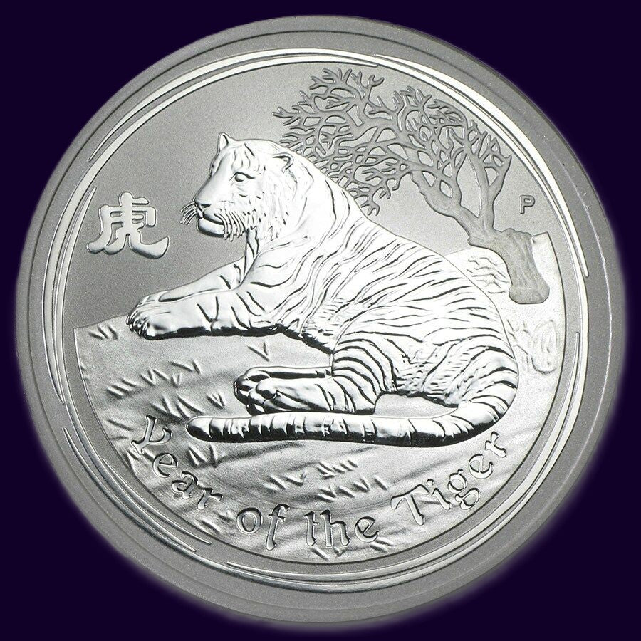 2010 PerthMint Australia Lunar Series II Year of the Tiger 1oz .999 Silver Bullion Coin