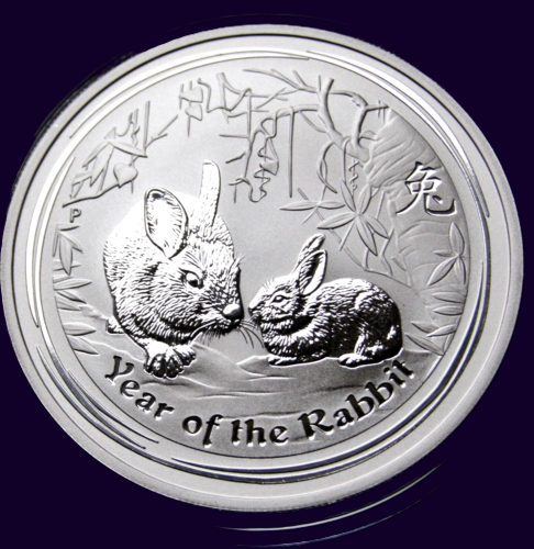 2011 PerthMint Australia Lunar Series II Year of the Rabbit 1oz .999 Silver Bullion Coin