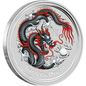 2012 PerthMint  World Money Fair - Australian Lunar Series II - Year of the Dragon 1oz Silver Black Coloured coin