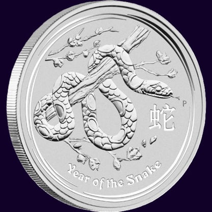 2013 PerthMint Australia Lunar Series II Year of the Snake 1oz .999 Silver Bullion Coin