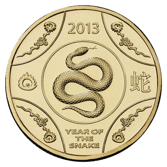 2013 Royal Australian Mint Lunar Year of the Snake $1 Unc Coin